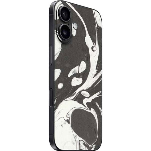 Marbleized Black iPhone 16 Plus Skin