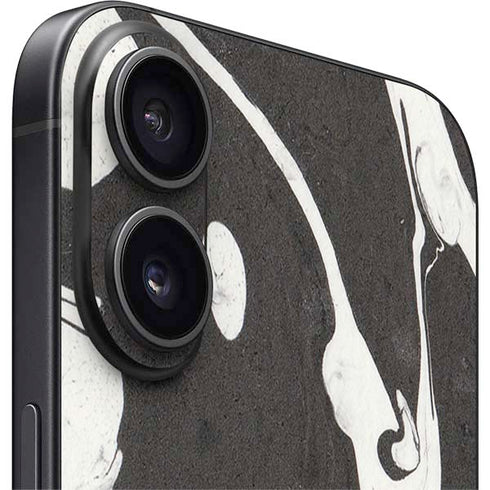 Marbleized Black iPhone 16 Plus Skin