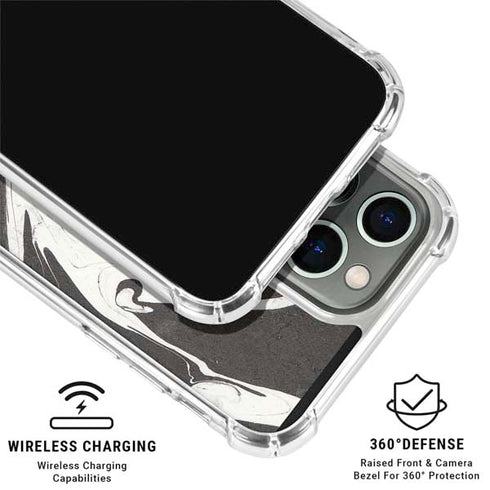Marbleized Black iPhone 16 Pro Clear Case