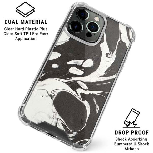 Marbleized Black iPhone 16 Pro Clear Case