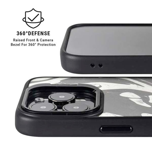 Marbleized Black iPhone 16 Pro Max Kickstand Case