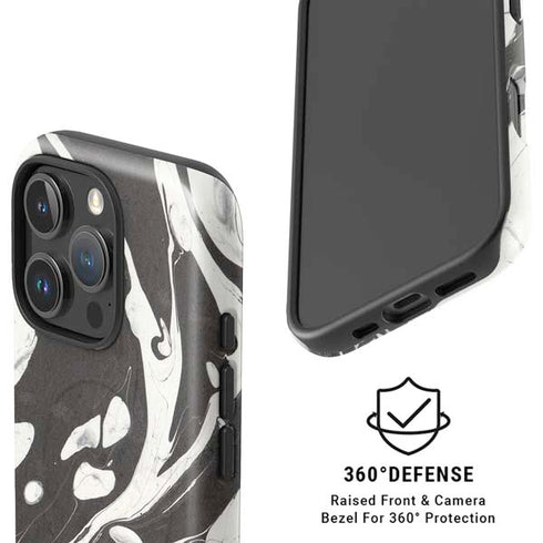 Marbleized Black iPhone 16 Pro Max Magsafe Impact Case