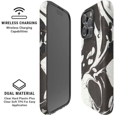 Marbleized Black iPhone 16 Pro Max Magsafe Impact Case
