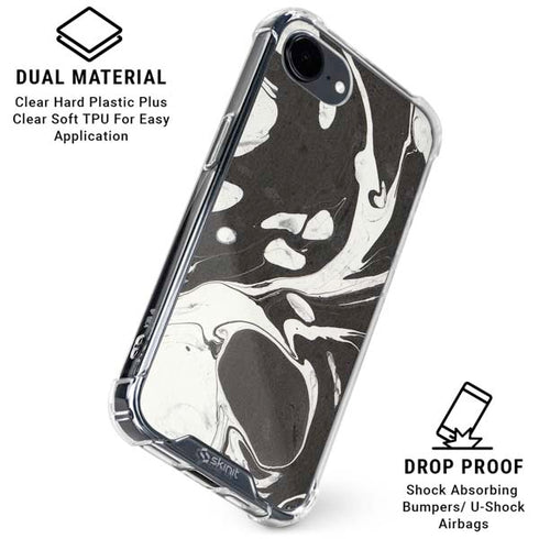 Marbleized Black iPhone 16e Clear Case