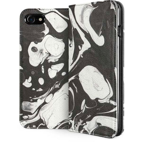Marbleized Black iPhone SE (2nd & 3rd Gen) Folio Case