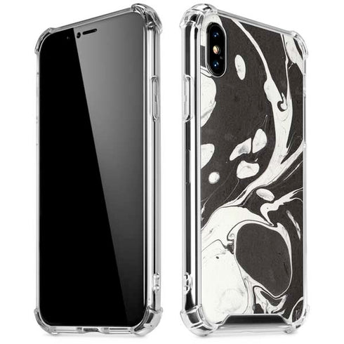 Marbleized Black iPhone X/XS Clear Case