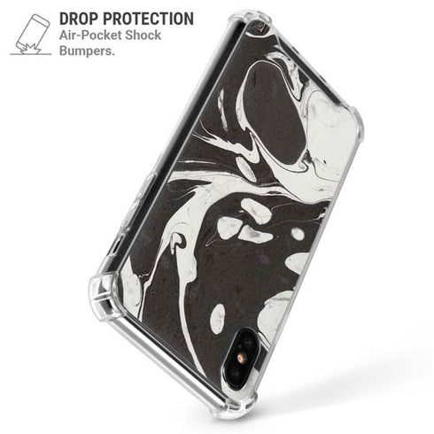 Marbleized Black iPhone X/XS Clear Case