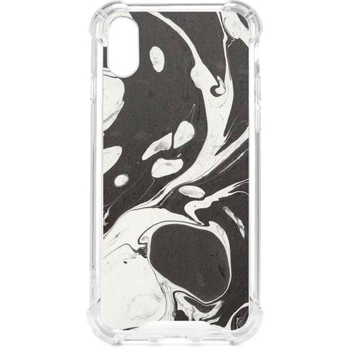 Marbleized Black iPhone XS Clear Case