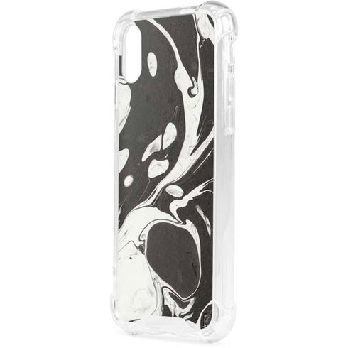Marbleized Black iPhone XS Clear Case