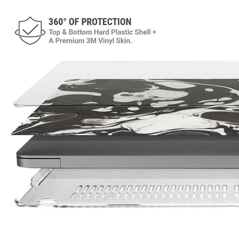 Marbleized Black MacBook Pro 14in (2021-24) Case plus Skin