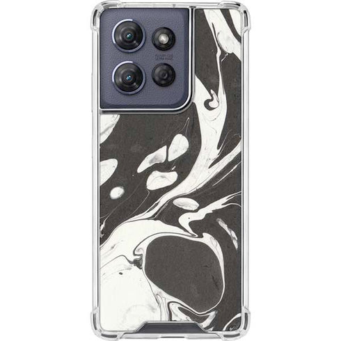 Marbleized Black Moto G 5G (2025) Clear Case