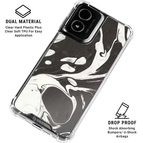 Marbleized Black Moto G Power 5G (2024) Clear Case