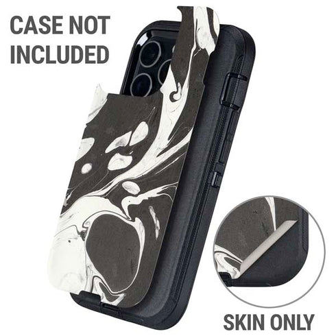 Marbleized Black Otterbox Defender iPhone Skin