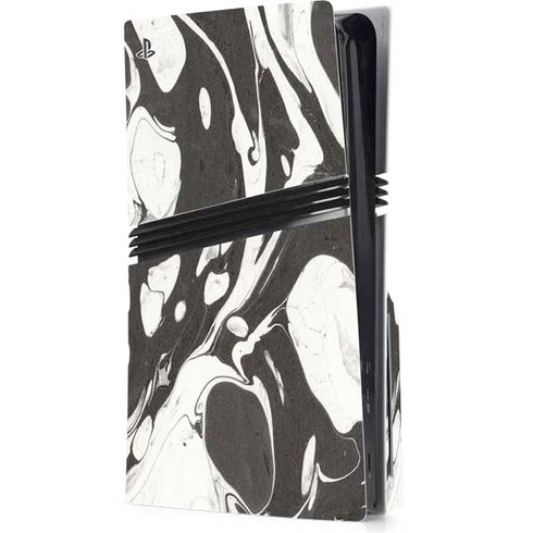 Marbleized Black PS5 Pro Disk Console Skin