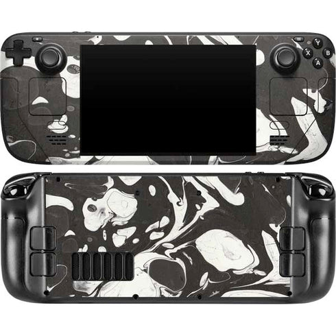 Marbleized Black Steam Deck Handheld Gaming Computer OLED Skin