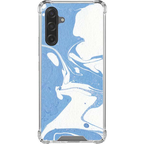 Marbleized Blue Galaxy A17 Clear Case