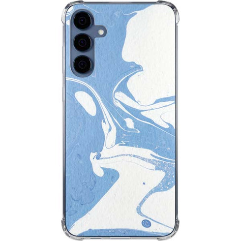 Marbleized Blue Galaxy A55 5G Clear Case