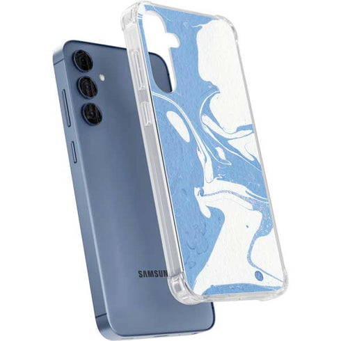 Marbleized Blue Galaxy A55 5G Clear Case
