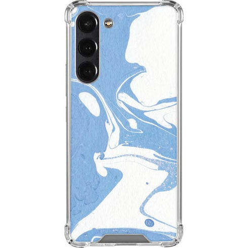 Marbleized Blue Galaxy S24 FE Clear Case