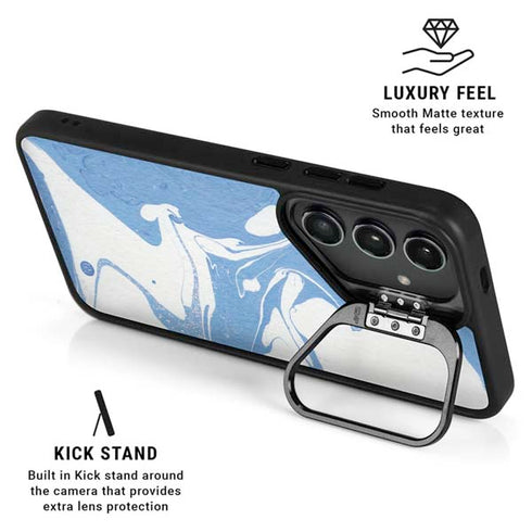 Marbleized Blue Galaxy S25 Plus Kickstand Case