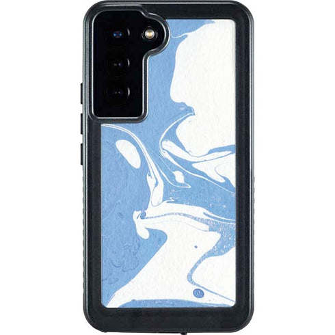 Marbleized Blue Galaxy S24 Plus Waterproof Case