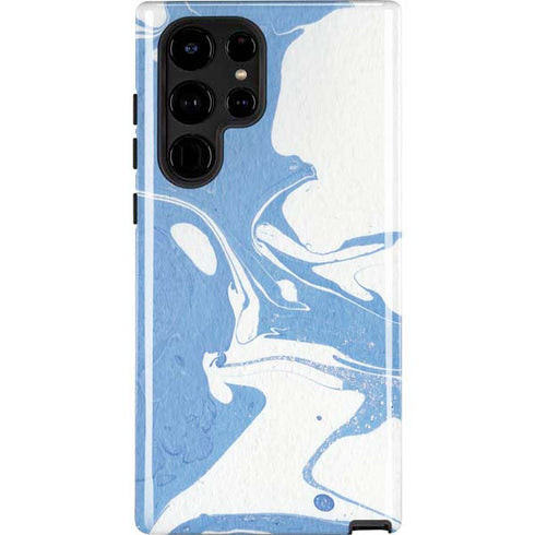 Marbleized Blue Galaxy S25 Ultra Impact Case