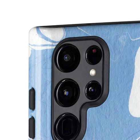 Marbleized Blue Galaxy S25 Ultra Impact Case