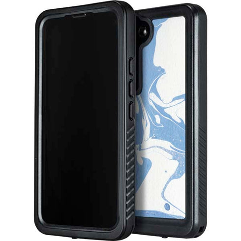 Marbleized Blue Galaxy S24 Waterproof Case