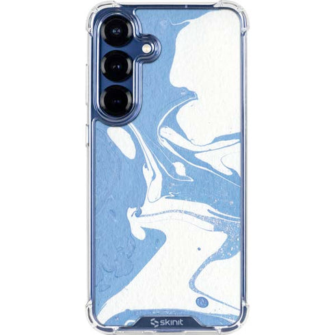 Marbleized Blue Galaxy S25 Plus Clear Case