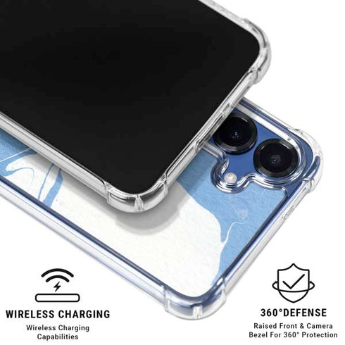 Marbleized Blue Galaxy S25 Plus Clear Case