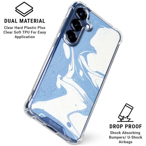 Marbleized Blue Galaxy S25 Plus Clear Case