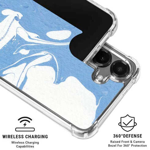 Marbleized Blue Galaxy S26 Clear Case