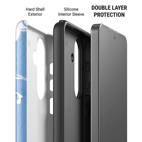 Marbleized Blue Galaxy S26 Plus Impact Case