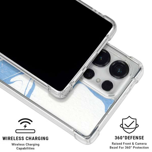 Marbleized Blue Galaxy S26 Ultra Clear Case