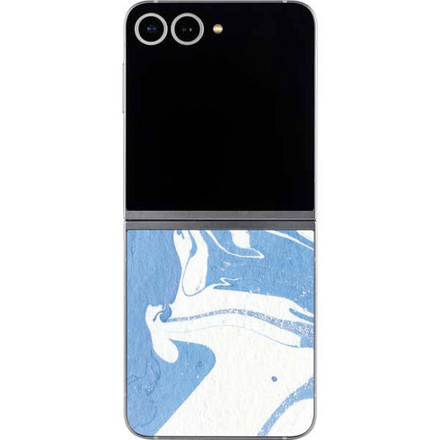 Marbleized Blue Galaxy Z Flip6 Skin