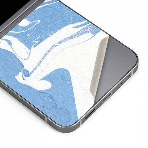 Marbleized Blue Galaxy Z Flip6 Skin