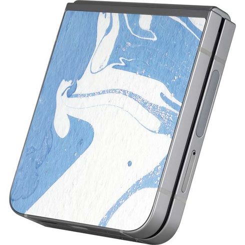 Marbleized Blue Galaxy Z Flip6 Skin