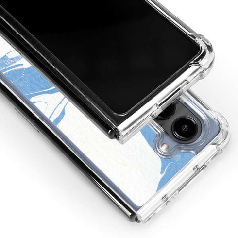 Marbleized Blue Galaxy Z Fold5 5G Clear Case