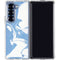 Marbleized Blue Galaxy Z Fold6 Clear Case