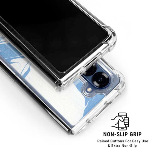Marbleized Blue Galaxy Z Fold6 Clear Case
