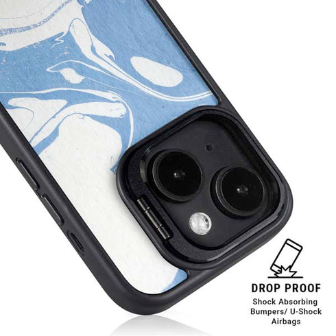 Marbleized Blue iPhone 14 Plus Kickstand Case