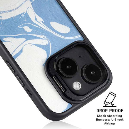 Marbleized Blue iPhone 15 Kickstand Case