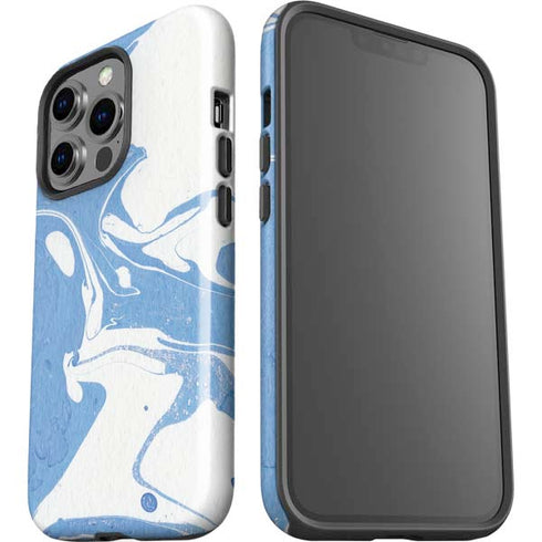 Marbleized Blue iPhone 15 Pro Impact Case