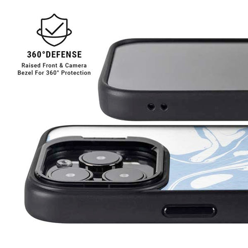 Marbleized Blue iPhone 15 Pro Kickstand Case