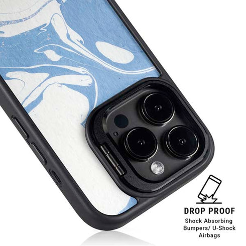 Marbleized Blue iPhone 15 Pro Kickstand Case