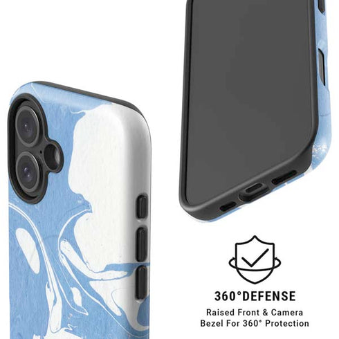 Marbleized Blue iPhone 16 Magsafe Impact Case