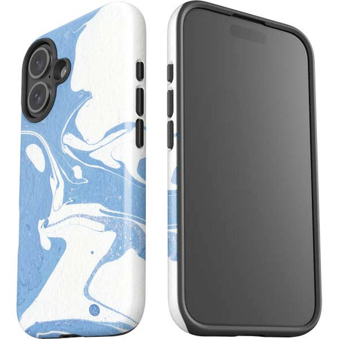 Marbleized Blue iPhone 16 Plus Impact Case