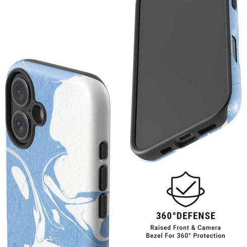 Marbleized Blue iPhone 16 Plus Magsafe Impact Case