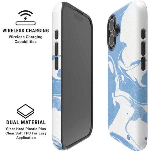 Marbleized Blue iPhone 16 Plus Magsafe Impact Case