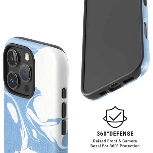Marbleized Blue iPhone 16 Pro Magsafe Impact Case